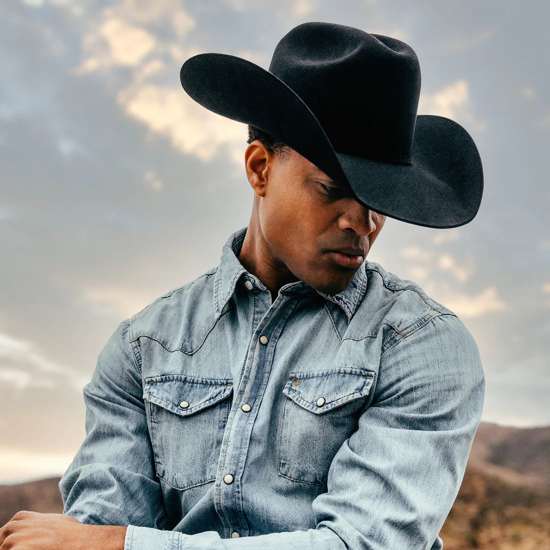 SFSKYL-7242-07 STETSON 6X SKYLINE COWBOY BLACK FELT HAT