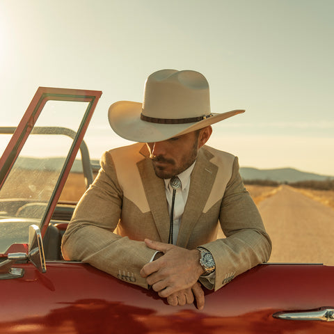 SSEVOR-81 STETSON EVILLA DE ORO ROUND OVAL STRAW COWBOY HAT
