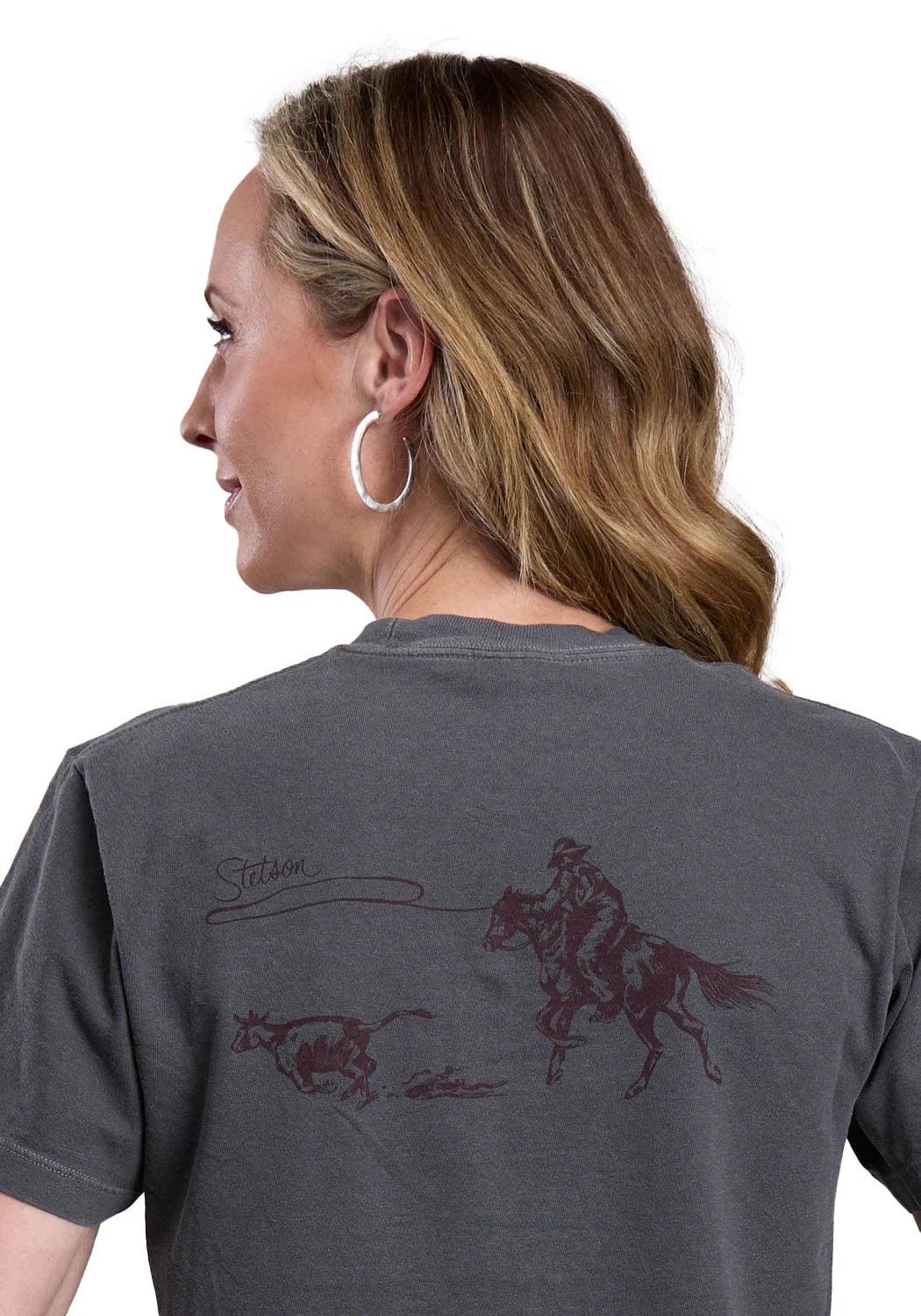 11-039-0562-0841 BL STETSON ROPING A CALF SCREEN PRI WM S/S SHIRT