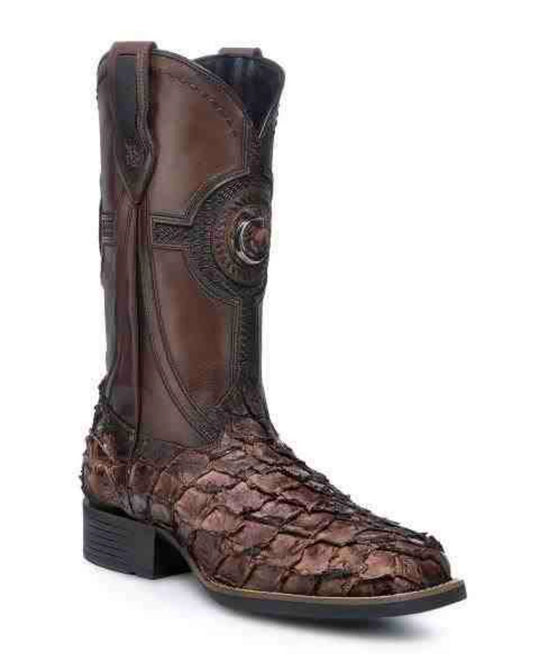 CU980 CUADRA BROWN PIRARUCU SQUARE TOE WESTERN BOOT