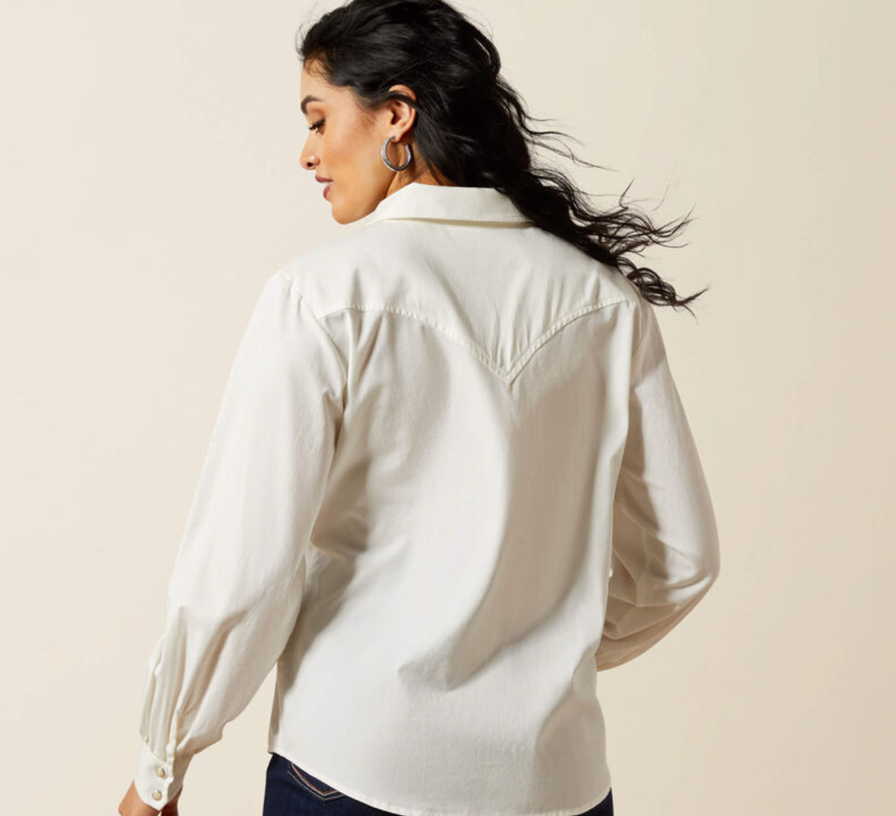 10065940 ARIAT JOLIE SNAP LONG SLEEVE SHIRT WHITE WOMEN