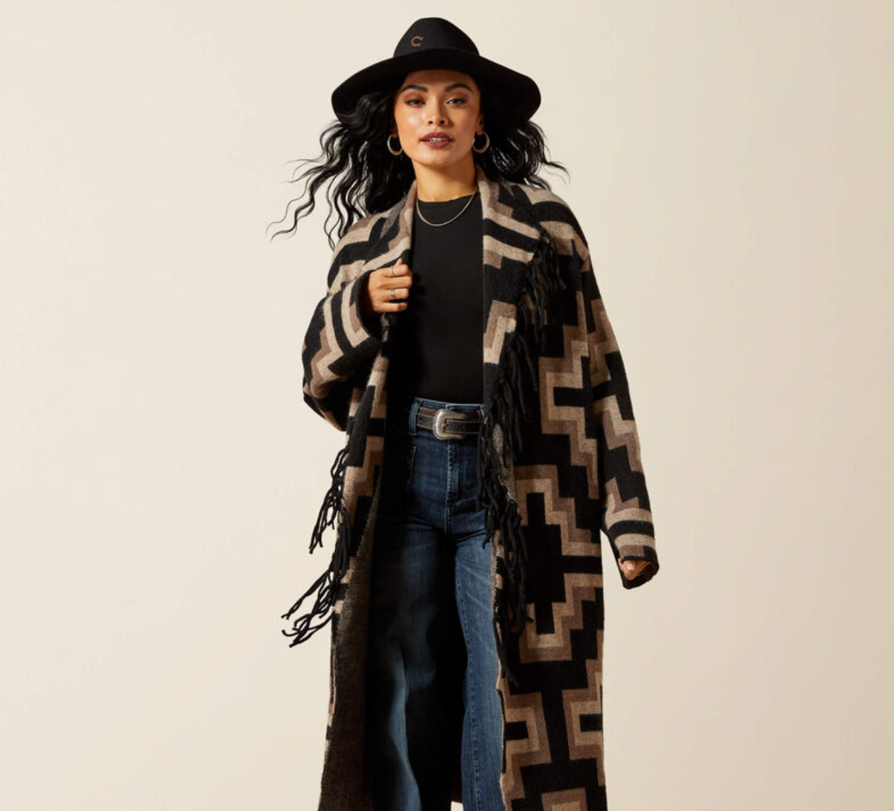 10065949 ARIAT WOMENS BARREL SWEATER COAT- NALA SOUTHWEST