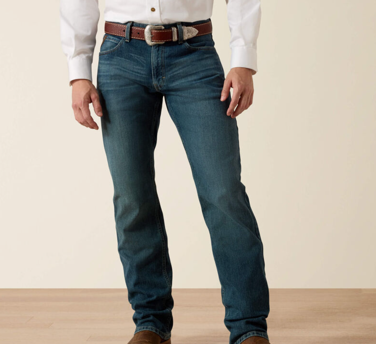 10022674 ARIAT M4 LEGACY STRETCH BOOT CUT JEANS- FREEMAN