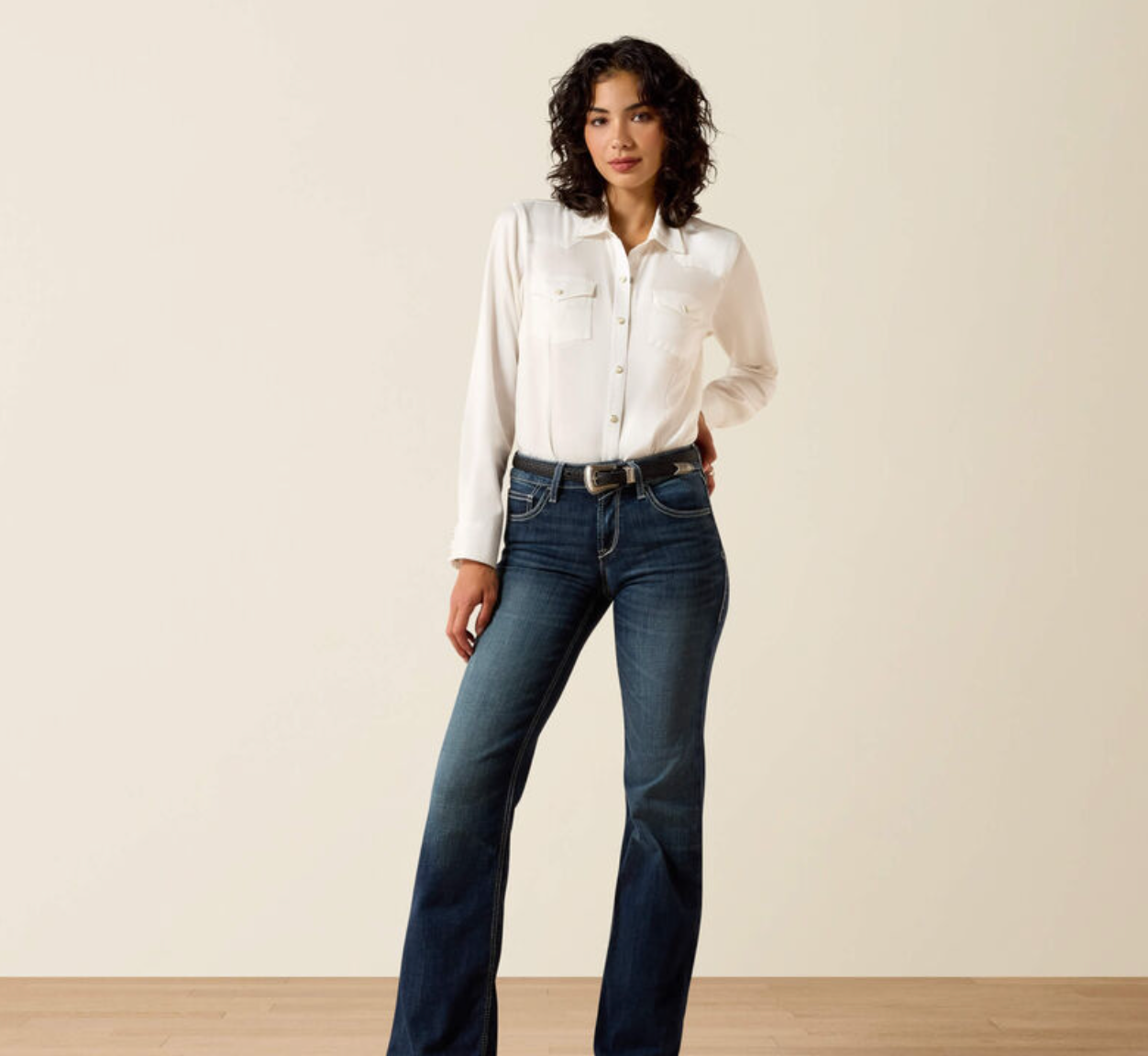 10040806 ARIAT WOMENS TROUSER PERFECT RISE AISHA WIDE LEG JEAN - MISSOURI