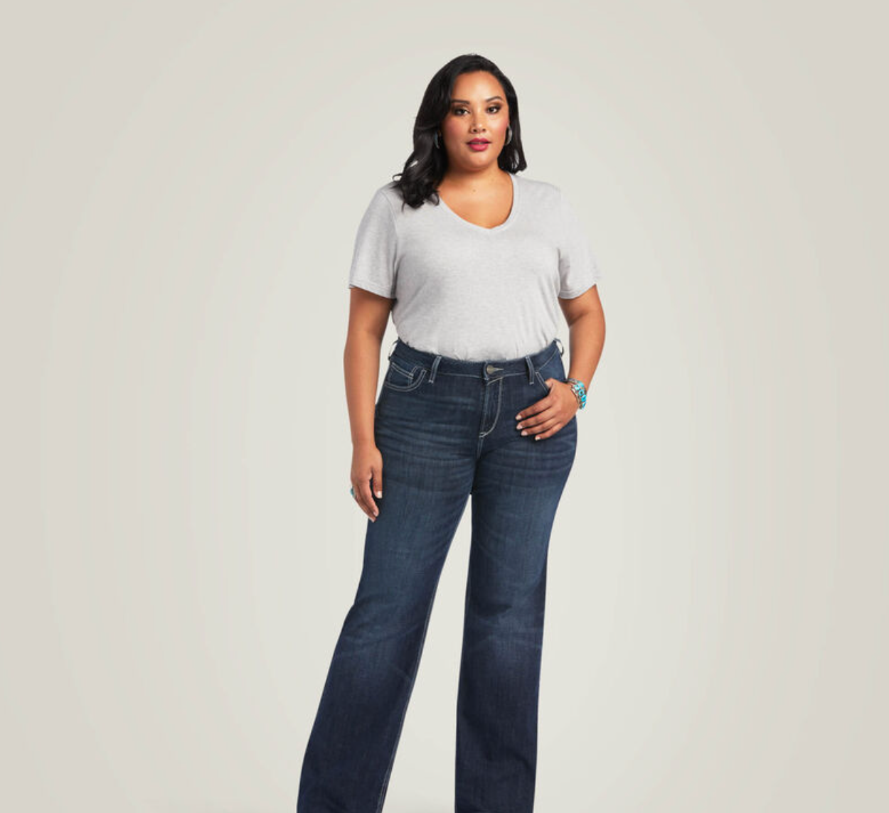 10040806 ARIAT WOMENS TROUSER PERFECT RISE AISHA WIDE LEG JEAN - MISSOURI