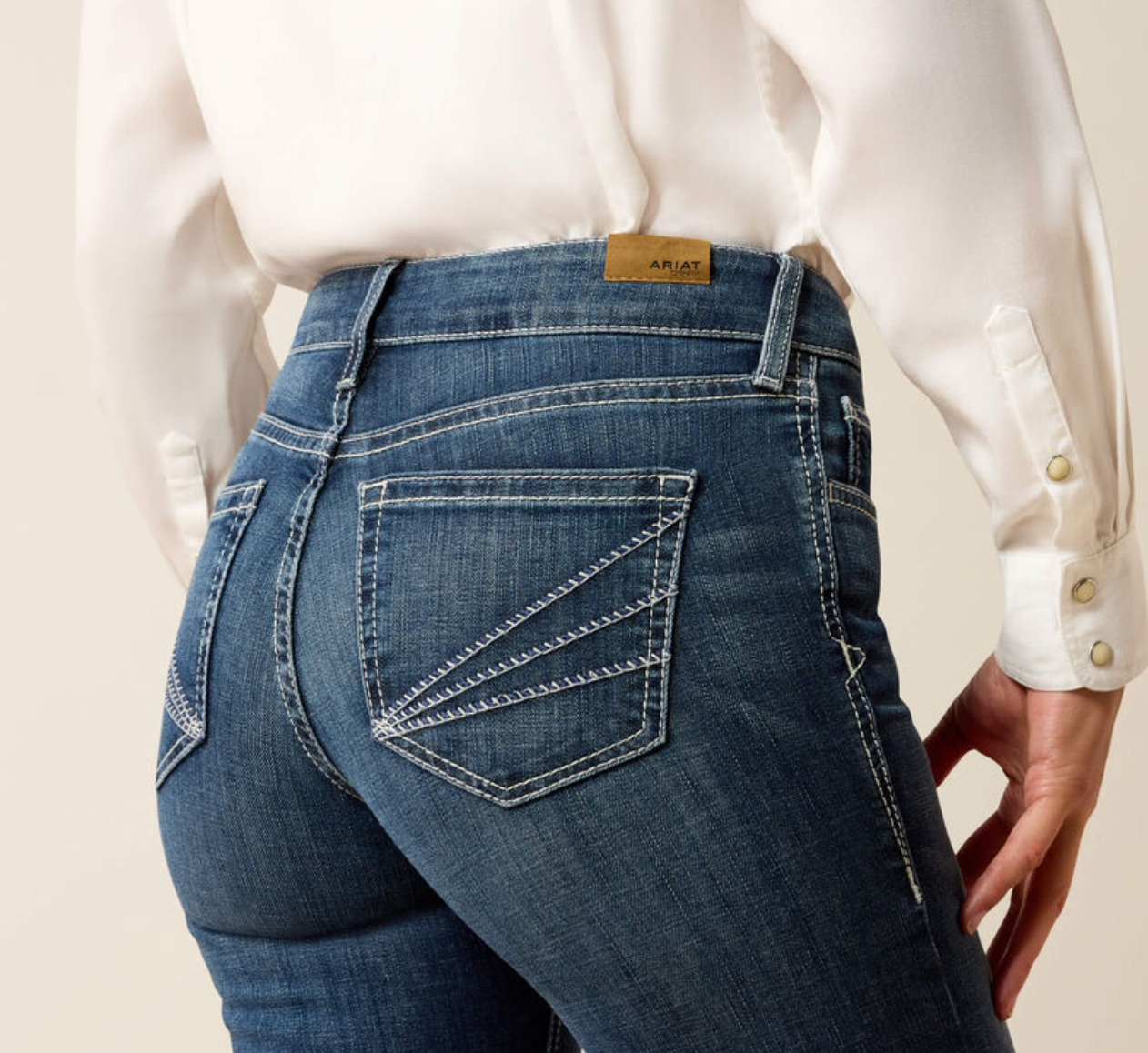 10040806 ARIAT WOMENS TROUSER PERFECT RISE AISHA WIDE LEG JEAN - MISSOURI