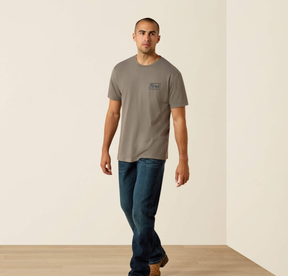 10071193 ARIAT MENS PAINTRIOT CLASSIC FIT T-SHIRT SMOKED PEARL
