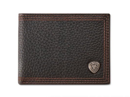 A35678282 ARIAT MENS BIFOLD WITH REMOVABLE PASS CASE STYLE WALLET SHIELD ROWDY
