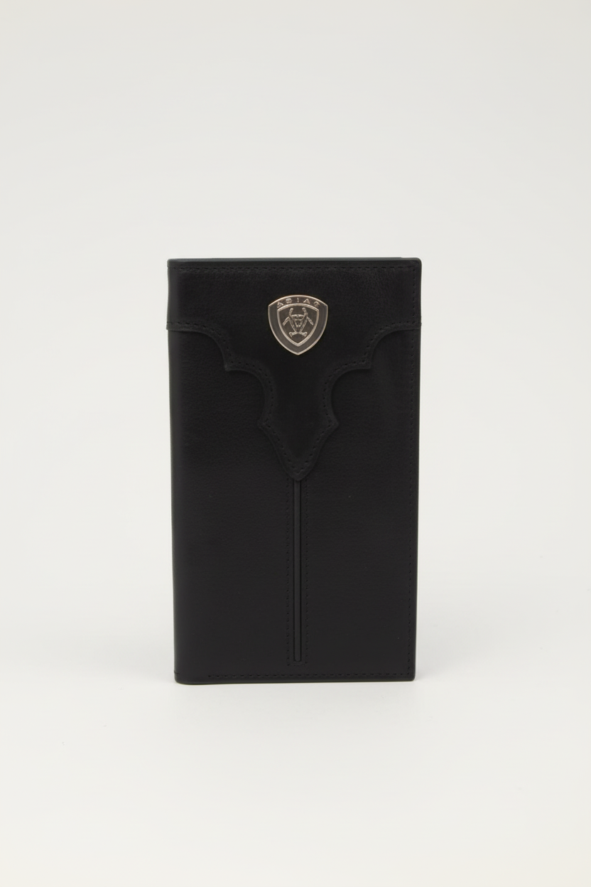 A3549701 ARIAT MENS RODEO WALLET CENTER BUMP SHIELD BLACK