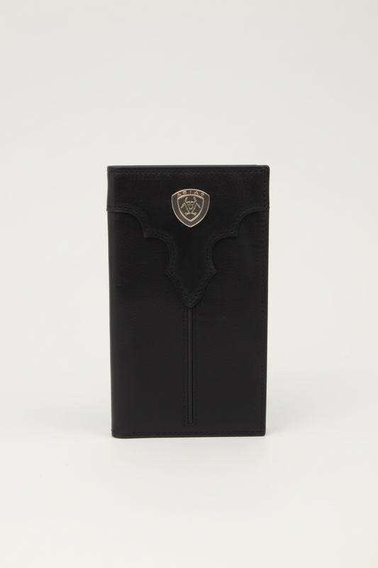 A3549701 ARIAT MENS RODEO WALLET CENTER BUMP SHIELD BLACK