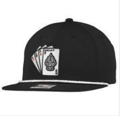 A300086901 ARIAT MENS CAP R112 ACES 3D EMBROIDERED BLACK