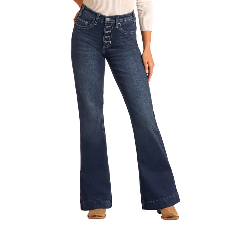 W8H4165 ROCK N ROLL BUTTON FLY HIGH RISE TROUSERS