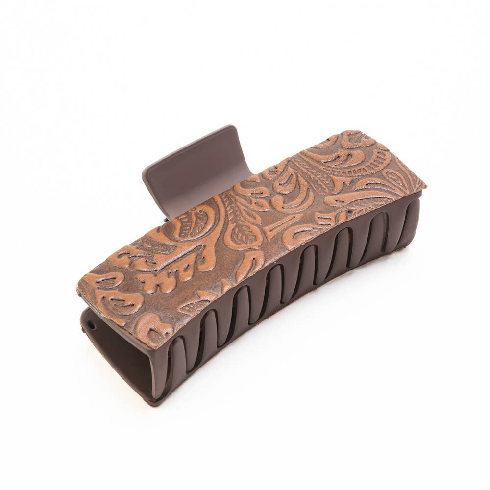High Vista Hair Comb Clip In Turquoise: Turquoise-Embossed