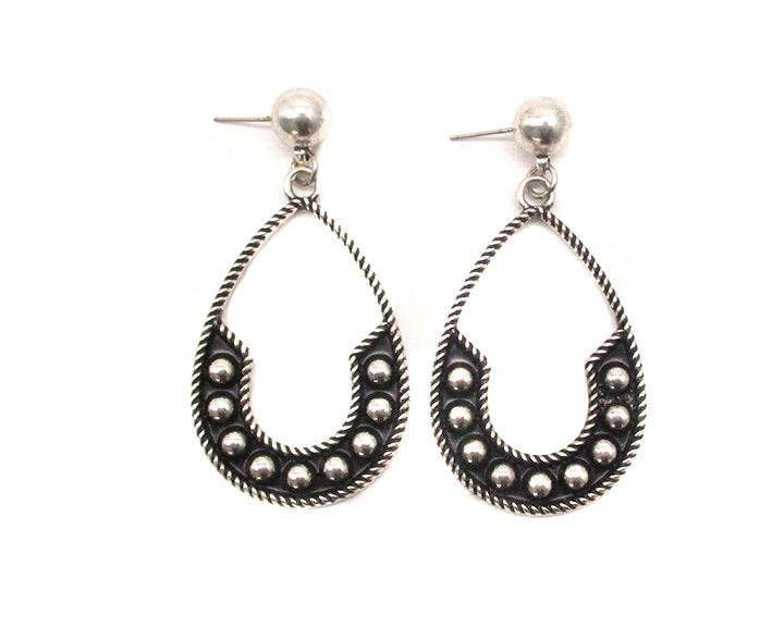 Western Teardrop Cut Bubble Dangle Earring