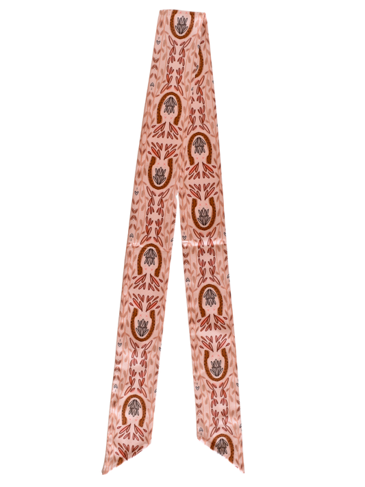 WESTERN HARVEST IN DUSTY ROSE SILK TWILLY COWGIRL SCARF - WESTERN HARVEST IN DEEP JUNIPER SILK TWILLY COWGIRL SCARF