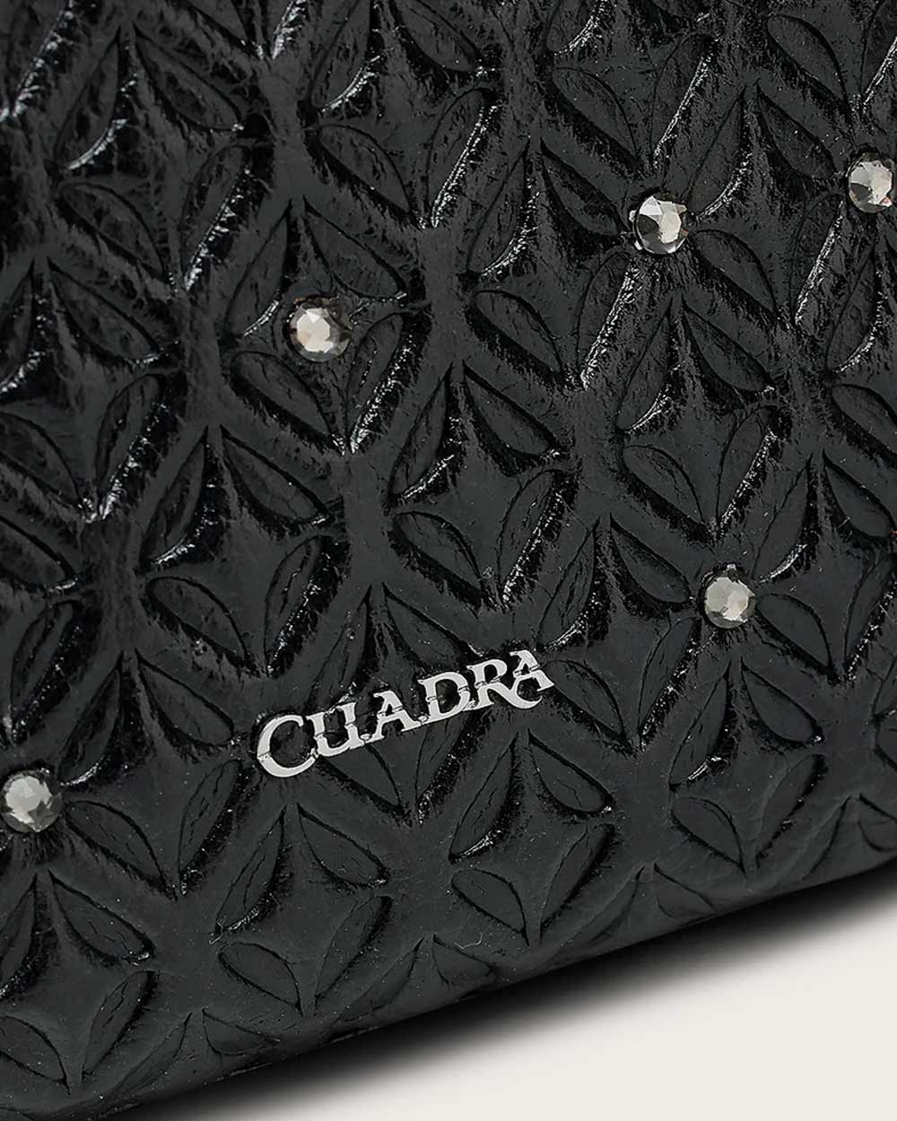DU690 CUADRA BLACK STINGRAY GEOMETRIC TOP HANDLE HANDBAG