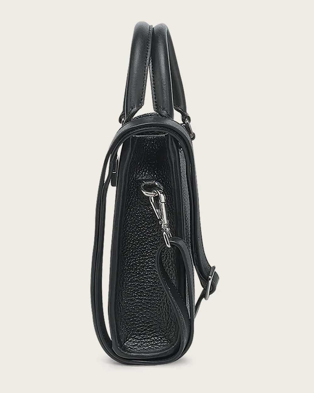 DU690 CUADRA BLACK STINGRAY GEOMETRIC TOP HANDLE HANDBAG