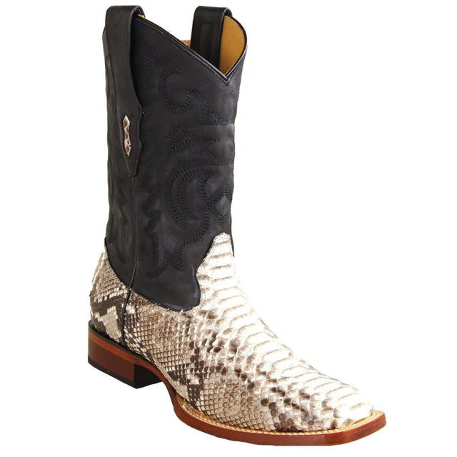 822N5749 LOS ALTOS BOOTS PYTHON SUEDE FINISH WIDE SQUARE TOE (NATURAL)