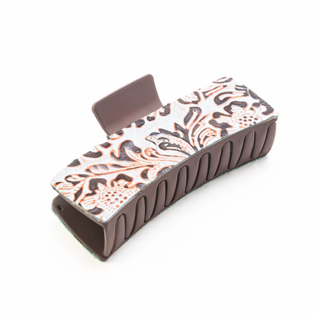 High Vista Hair Comb Clip In Turquoise: Turquoise-Embossed