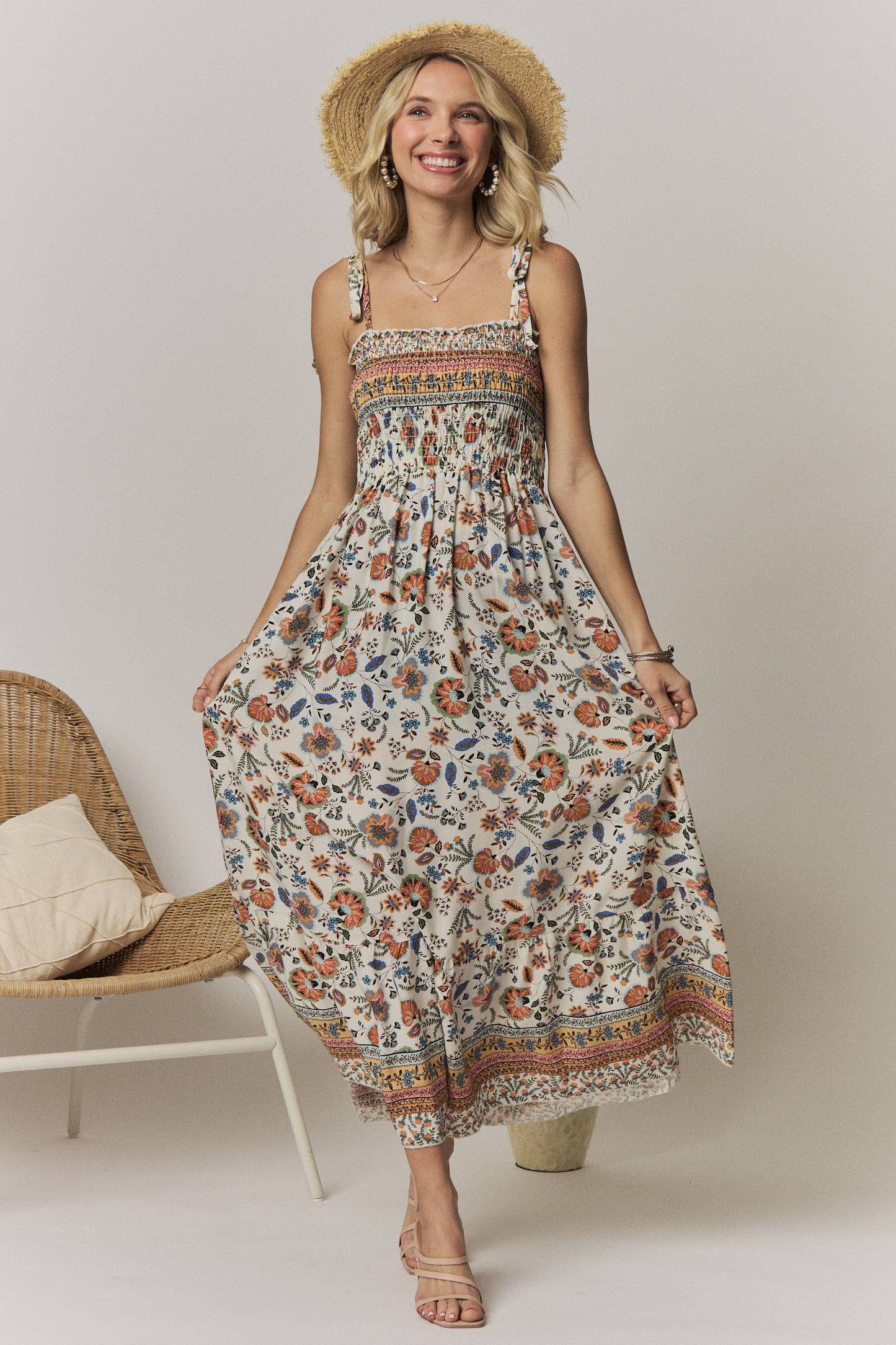 LD7501N_HE_-TIE SHOULDER MAXI DRESS: IVORY