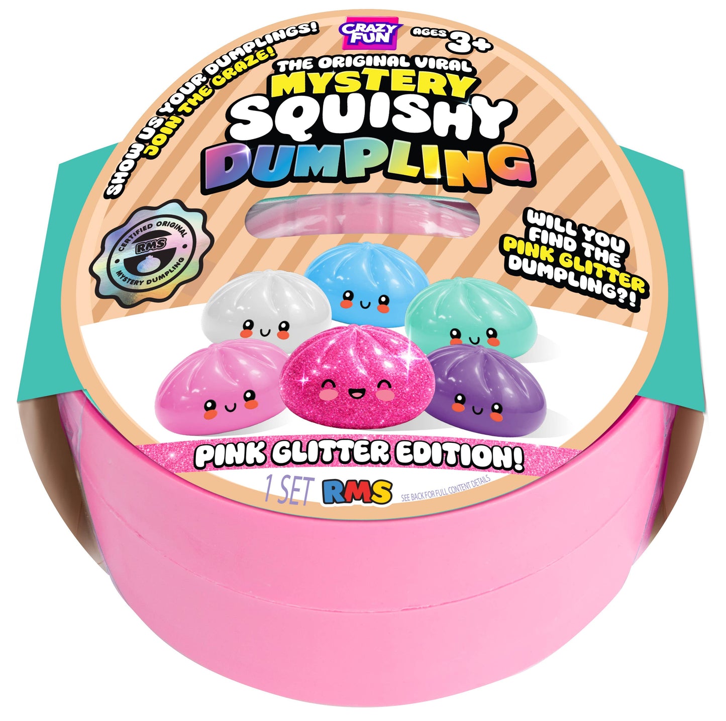 RMS® Crazy Fun™ Pink Mystery Glitter Bao Bun – Rare Chase