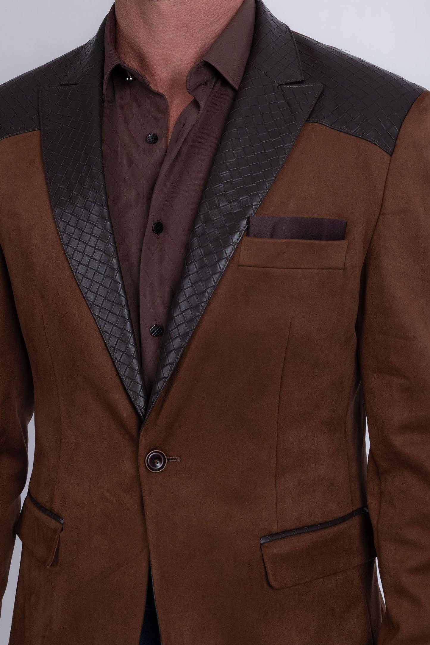 Echelon Western Blazer: Brown Chocolate
