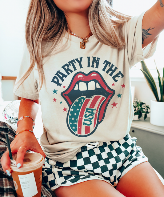 PARTY IN THE USA- CREAM TEE