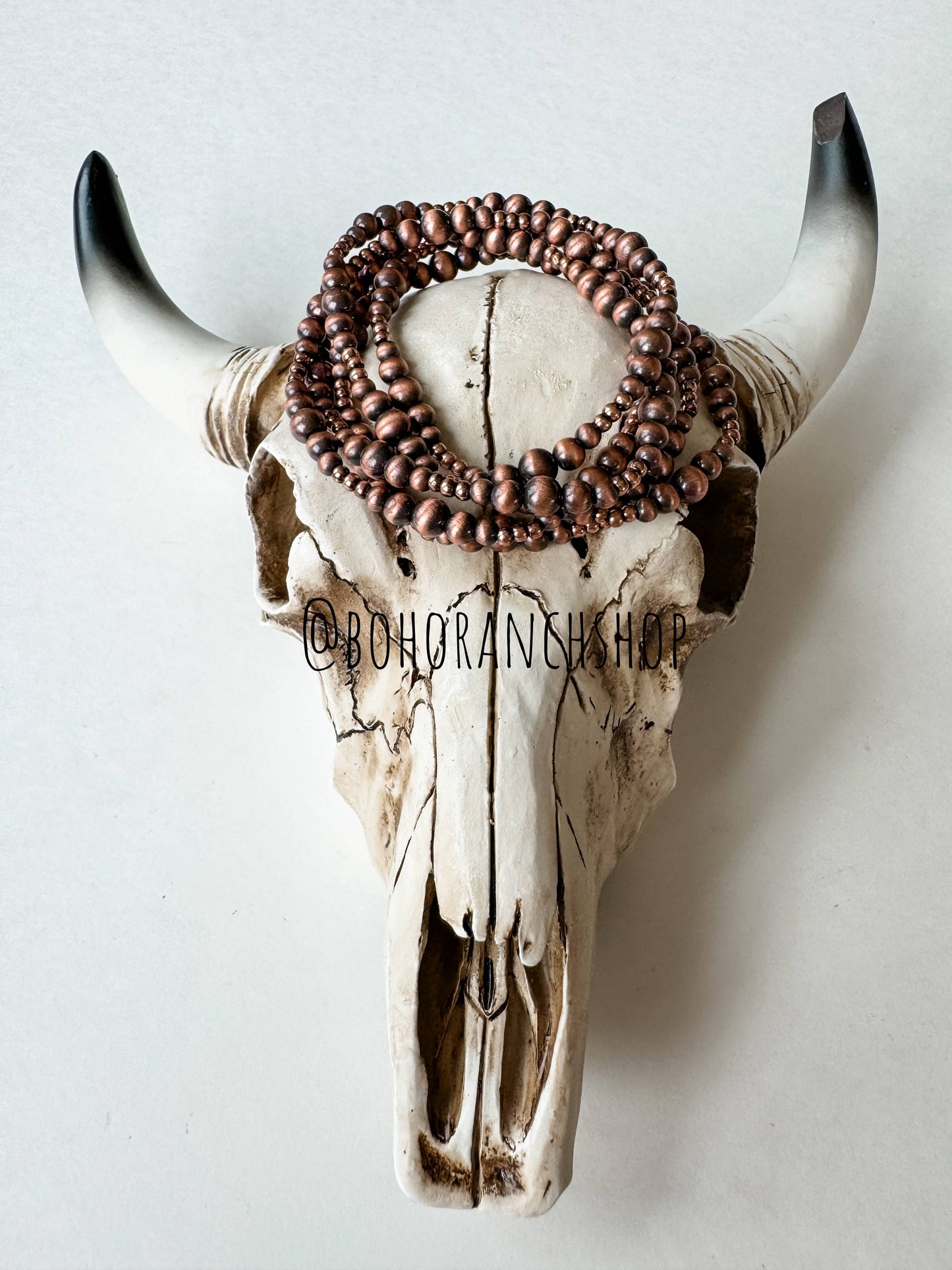 WESTERN NAVAJO STYLE PEARL STACKABLE BRACELETS: COPPER