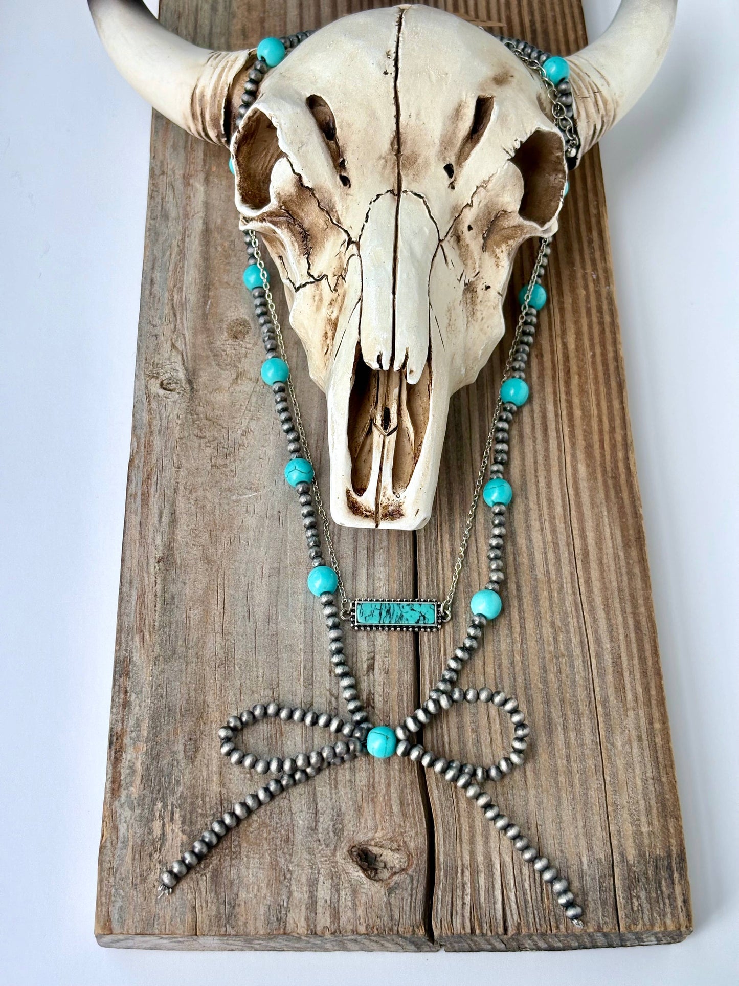 2 LAYER WESTERN STYLE COQUETTE BOW & PENDANT NECKLACE: BAR