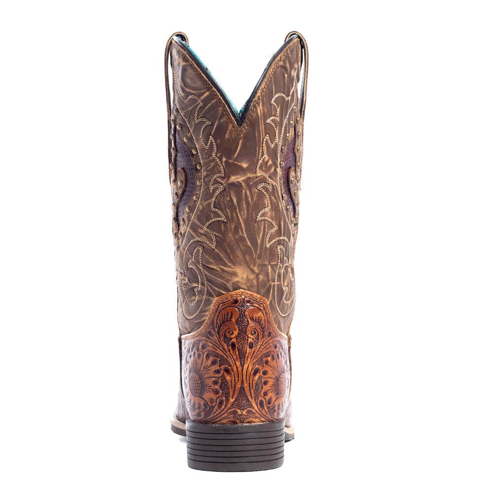 Gianna Hand-tooled Boots: Brown