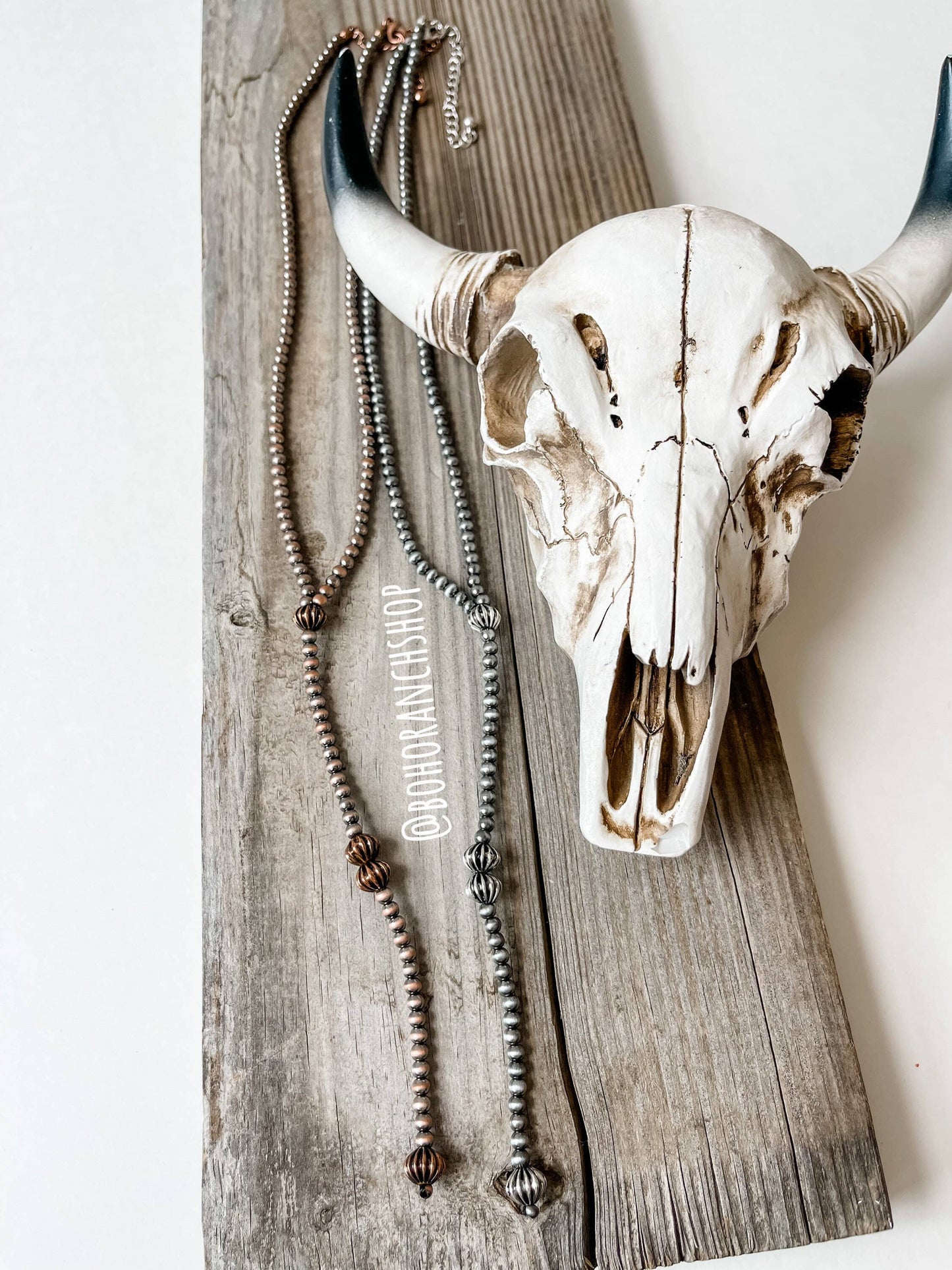 NAVAJO STYLE Y NECKLACE WESTERN PENDANT NECKLACE: COPPER
