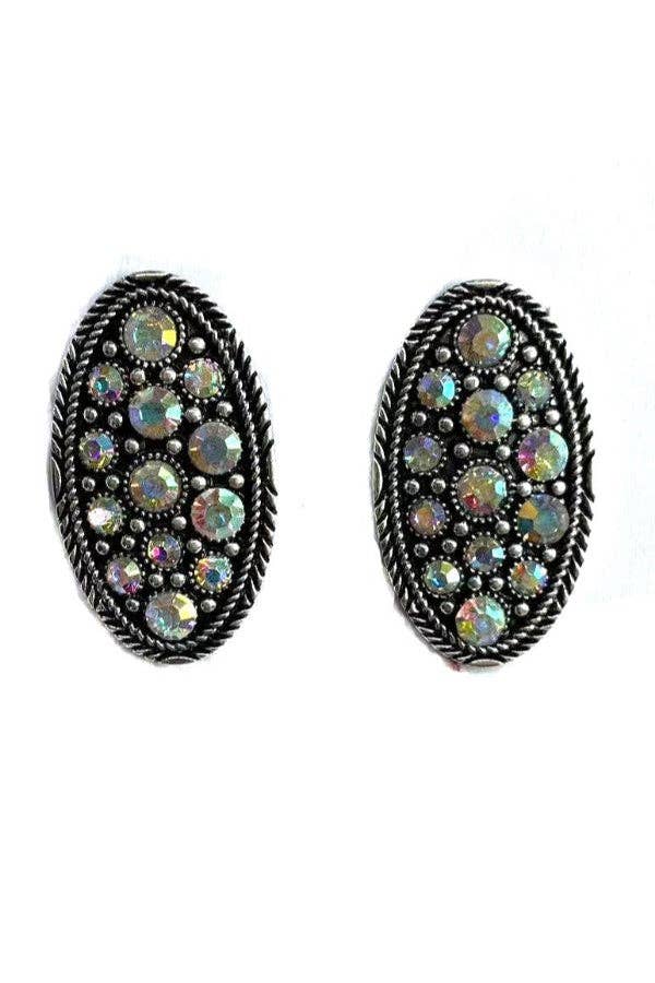 WESTERN OVAL BUBBLE STONE EARRINGS: TURQUOISE