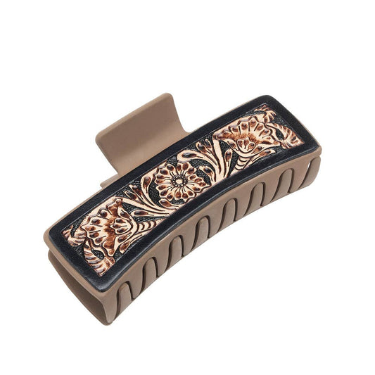 Blossom Ridge Hair Comb: Hand-Tooled