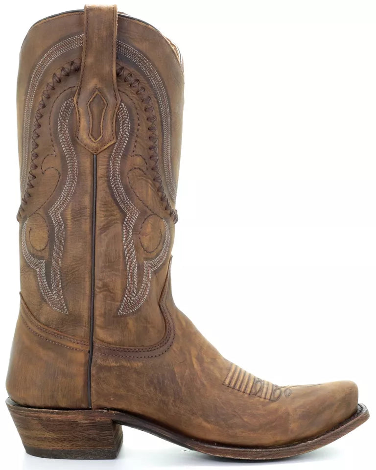 A3479 CORRAL MN GOLD COWHIDE NARROW SQ TOE BOOT